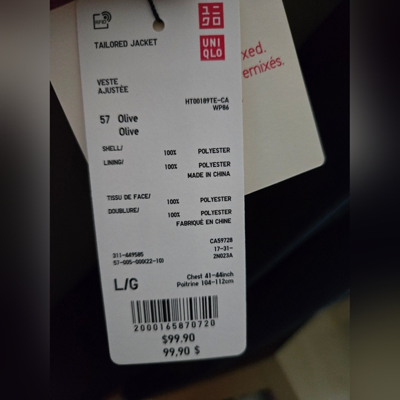 Marni x Uniqlo Men's Tailored Jacket - Picture 7 of 8